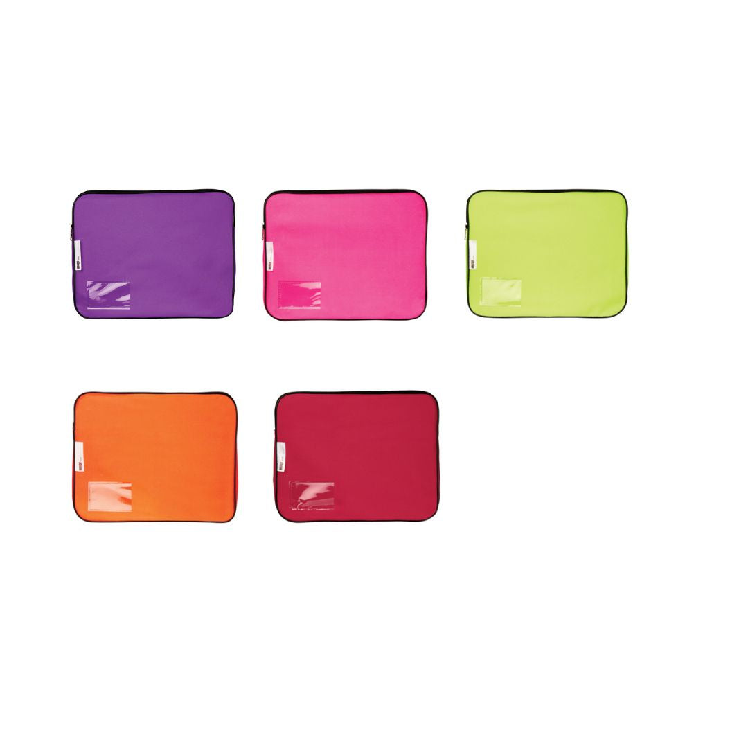 MEECO Gusset Book Bag Canvass with zip 370mm X 280mm 5 Assorted Colours
