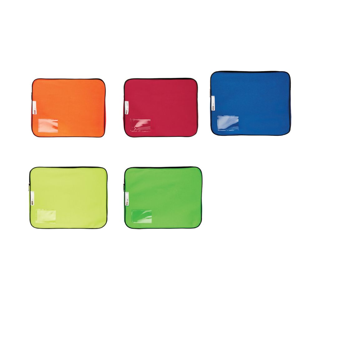 MEECO Gusset Book Bag Canvass with zip 370mm X 280mm 5 Assorted Colours