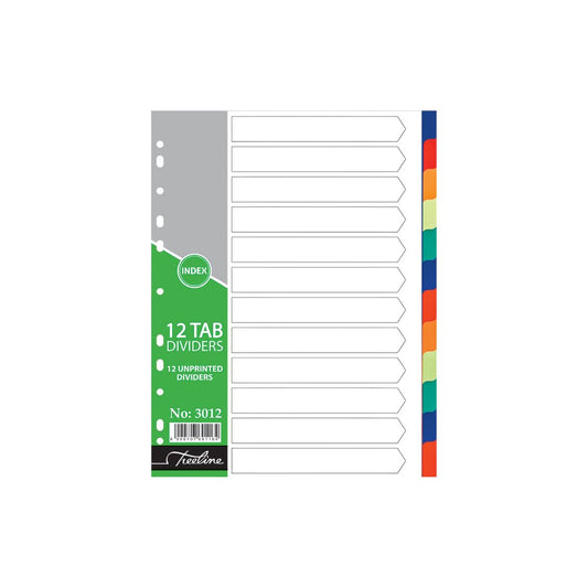 File Divider Treeline A4 Index 12 Tab Rainbow  160 Micron