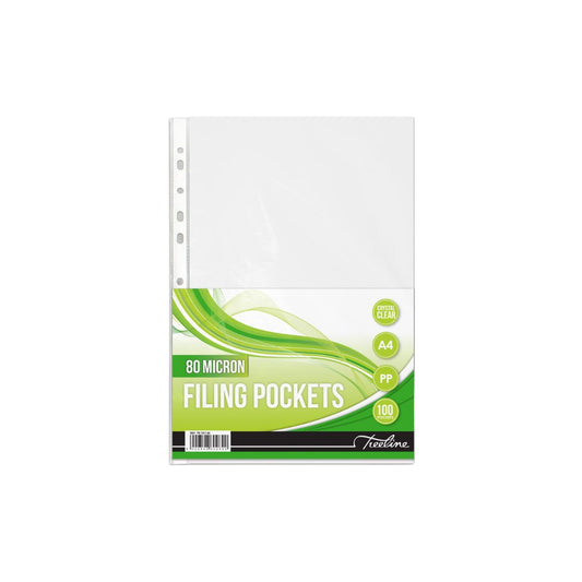 Filing Pockets Treeline A4 Sleeve 80 micron 100's