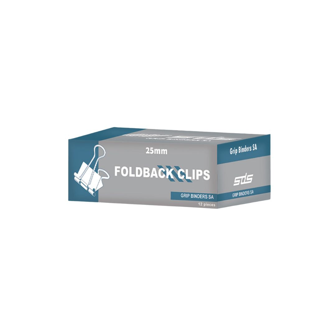 Foldback Clips SDS 25mm Black 12's