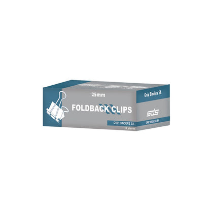 Foldback Clips SDS 25mm Black 12's