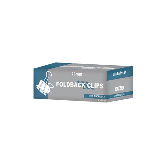 Foldback Clips SDS 25mm Black 12's