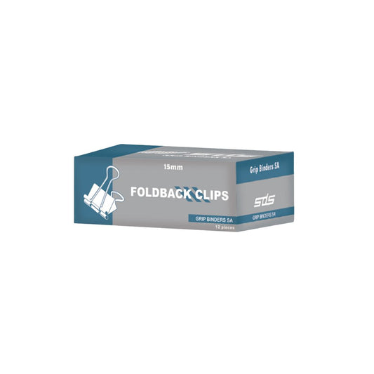 Foldback Clips SDS 15mm Black 12's