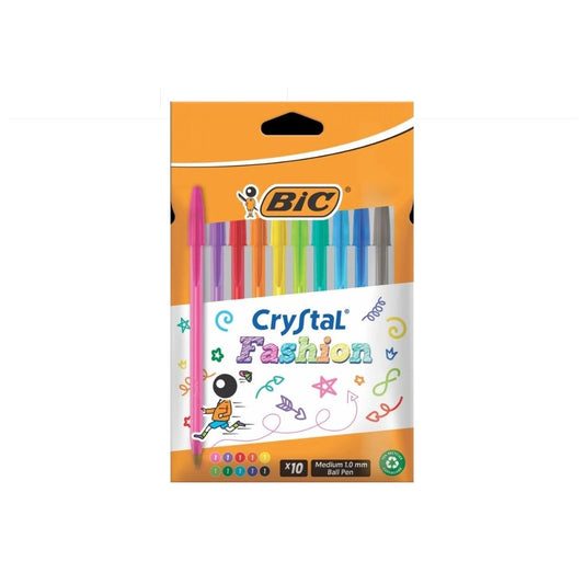 BIC Pen Cristal Fashion Colours 10 Pack