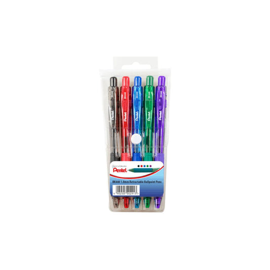 Pentel Pen BK440 Ballpoint Retractable 1.0mm 5 Pack