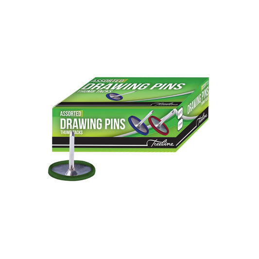 Drawing Pins Treeline 11mm Assorted 50's