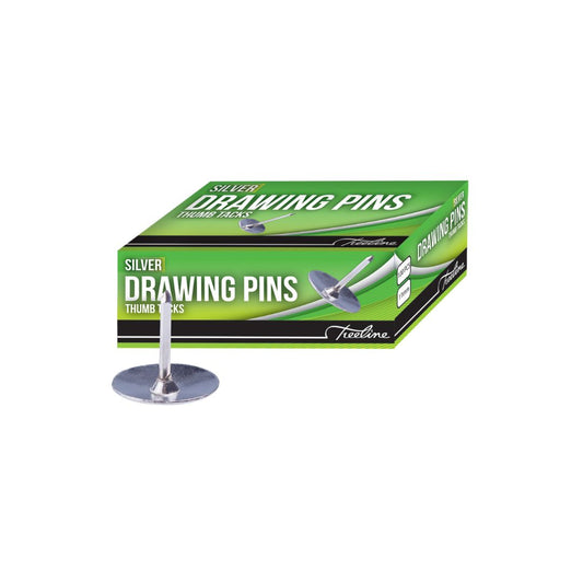 Drawing Pins Treeline 11mm Silver 100's