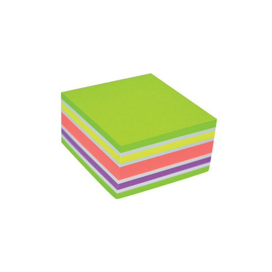 Stick n Note Neon Mixed Cubes -76mm x 76mm Cubes - 400 Sheets per Pad