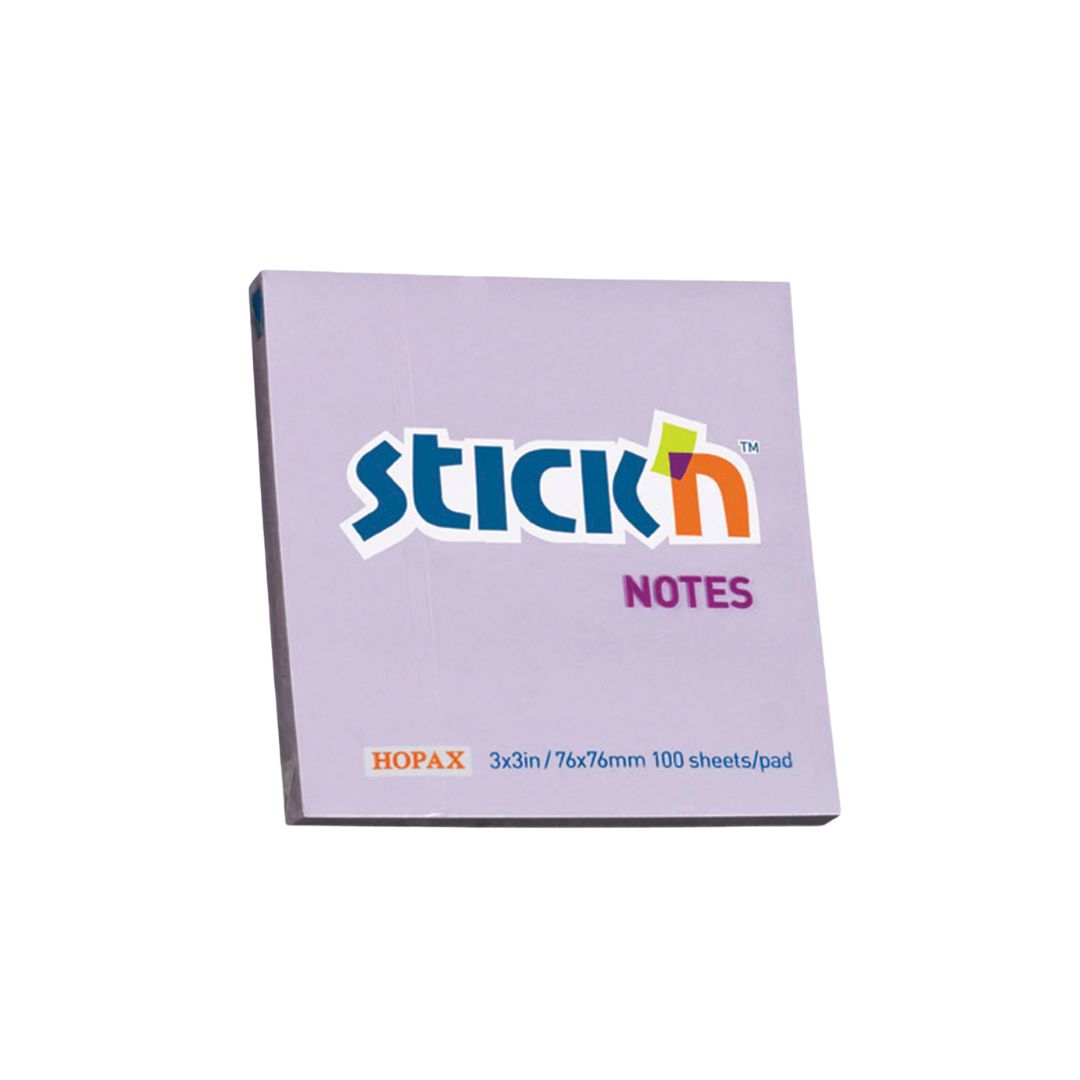 STICK n NOTE  Pastel Notes (654) 3"x3" - 100 Sheets Per Pad