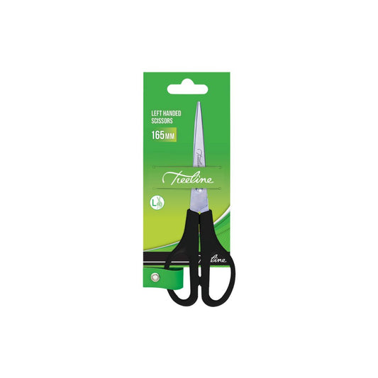 Scissors Treeline  Black Handle 165mm 1.5mm Blade - Left Handed