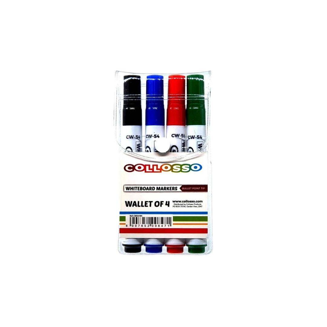 COLLOSSO Whiteboard Marker Whiteboard Bullet Point Wallet of 4
