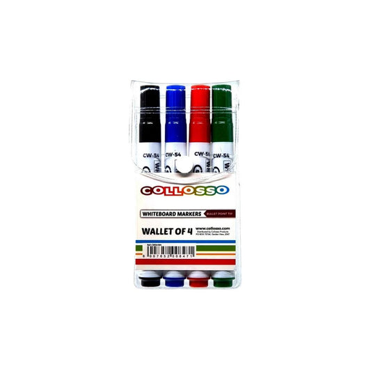 Whiteboard Marker Collosso Whiteboard Bullet Point Wallet of 4