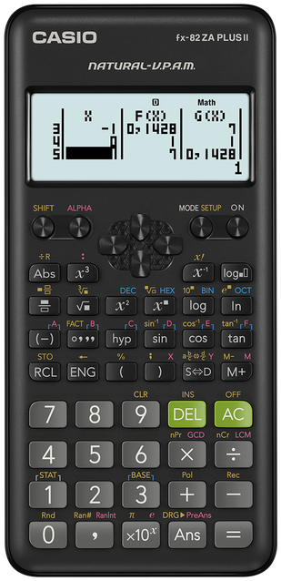 CASIO fx-82ZA PLUS II Scientific Calculator Black