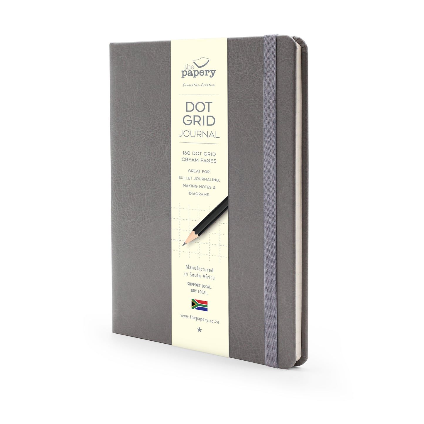 THE PAPERY A5 Classic Hard Cover Journal 160 Pages Grey